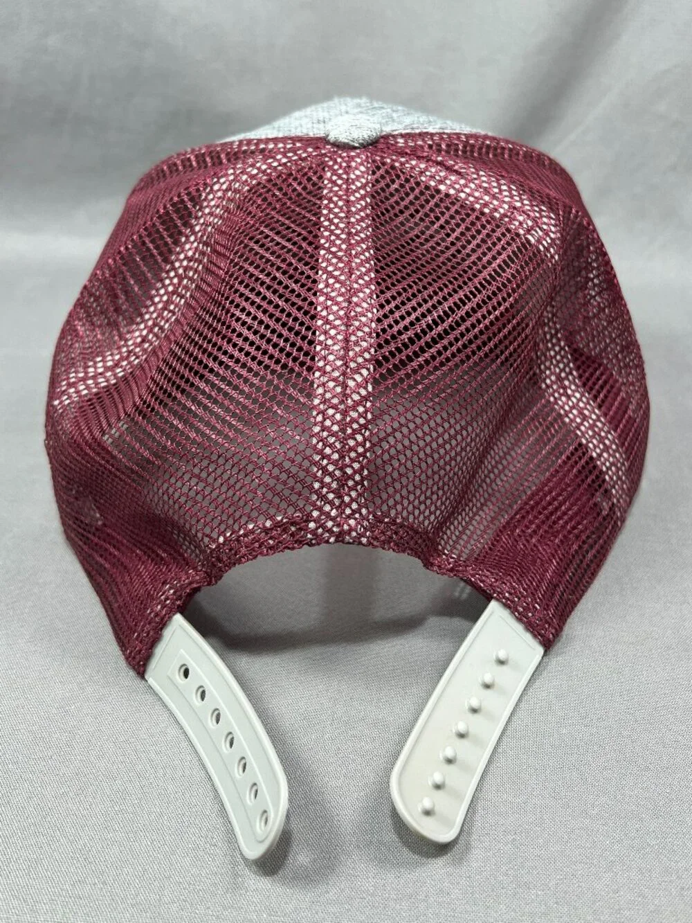 Ford Mustang Trucker Hat Snapback Gray Burgundy Horse Pony Motorsports Adult Cap